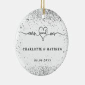 White Silver noemt de heer mevrouw elegant recent Keramisch Ornament (Rechts)