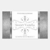 White Silver Product Labels Glitter  Decor (Voorkant)