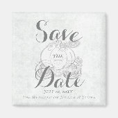 White Silver Pumpkin Carriage Save the Date Magnet (Voorkant)