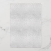 White Silver roos Gold floral elegant bruiloft Folie Uitnodiging (Achterkant)