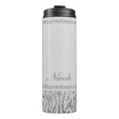 White Silver Sequin Glitter Leopard Cheetah Print Thermosbeker (Voorkant)