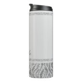 White Silver Sequin Glitter Leopard Cheetah Print Thermosbeker (Geroteerd rechts)