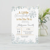 White Silver sneeuwvlok baby shower Kaart (Staand voorkant)