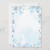 White Silver Snowflake Winter Onederland Birthday Kaart (Achterkant)
