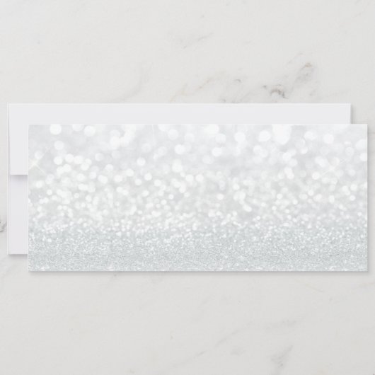 White Silver Sparkle Glitter VIP Ticket Wedding Kaart (Achterkant)