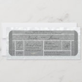 White Silver Sparkle Glitter VIP Ticket Wedding Kaart (Voorkant)