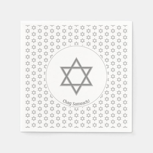White Silver  | STAR VAN DAVID-papier Servet (Voorkant)