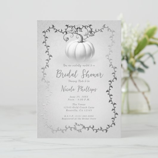 White Silver verhalenboek Wit pompoen Vrijgezellen Kaart (Staand voorkant)