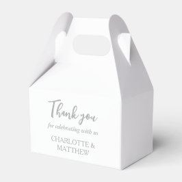 White & Silver Wedding Favor Box Bedankdoosjes