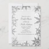 White & Silver Winter Snowflakes Vrijgezellenfeest Kaart (Voorkant)