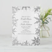 White & Silver Winter Snowflakes Vrijgezellenfeest Kaart (Staand voorkant)