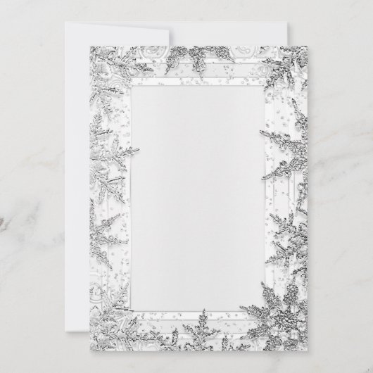 White & Silver Winter Snowflakes Vrijgezellenfeest Kaart (Achterkant)