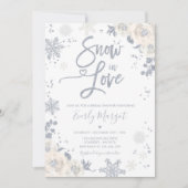 White & Silver Winter Vrijgezellenfeest Snow in Lo Kaart (Voorkant)
