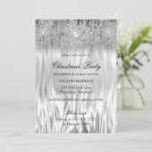White Silver Winter Wonderland Kerstfeest Kaart (Staand voorkant)