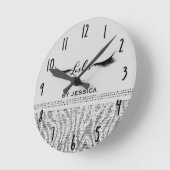 White Silver Zebra Sequins Lashes gepersonaliseerd Ronde Klok (Hoek)