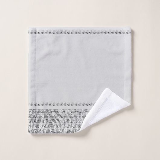 White Silver Zebra Wild Animal Print Exotic Glam Bad Handdoek (Wasdoekje)