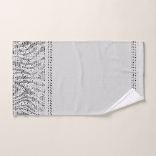 White Silver Zebra Wild Animal Print Exotic Glam Bad Handdoek (Handdoek)