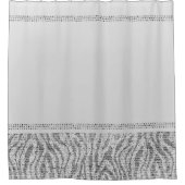 White Silver Zebra Wild Animal Print Exotic Glam Douchegordijn (Voorkant)