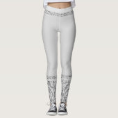 White Silver Zebra Wild Animal Print Exotic Glam Leggings (Voorkant)