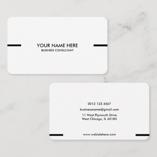 White Simple and Beautiful Business card design Visitekaartje (Voorkant / Achterkant)