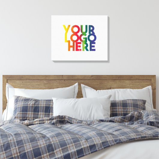 White Simple Business Logo Canvas Afdruk (Insitu (Slaapkamer))
