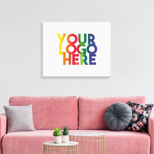 White Simple Business Logo Canvas Afdruk (Insitu (Woonkamer))