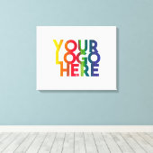 White Simple Business Logo Canvas Afdruk (Insitu (Houten vloer))