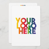 White Simple Business Logo Company Note Card Bedankkaart (Voorkant / Achterkant)