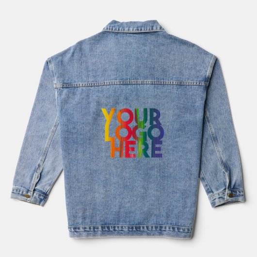 White Simple Business Logo Denim Jacket (Achterkant)