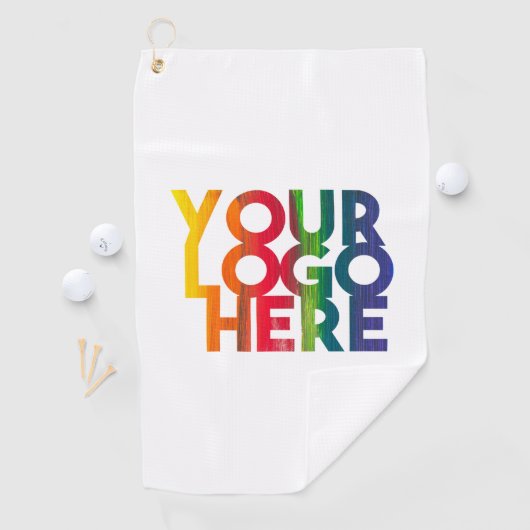 White Simple Business Logo Golfhanddoek (Insitu)