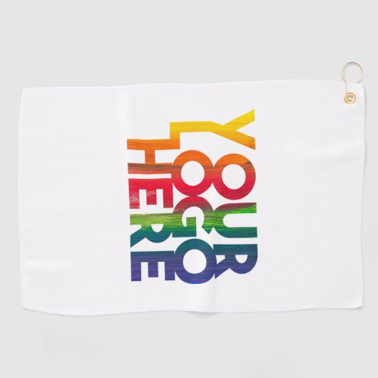 White Simple Business Logo Golfhanddoek (Horizontaal)