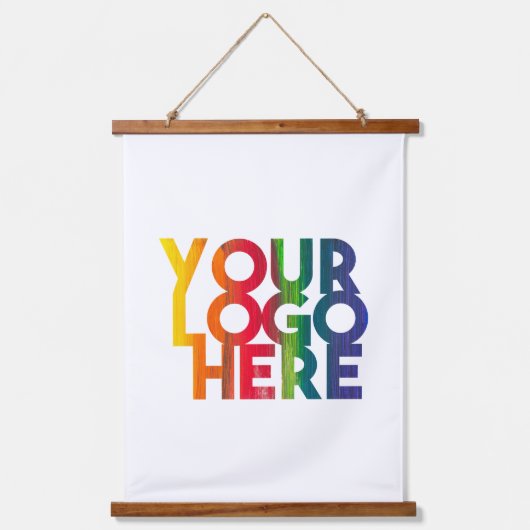 White Simple Business Logo Hangend Wandkleed (Voorkant)