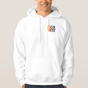 White Simple Business Logo Hoodie