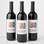 White Simple Business Logo Label Wijn Etiket (Flessen)