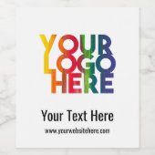 White Simple Business Logo Label Wijn Etiket (Enkel label)