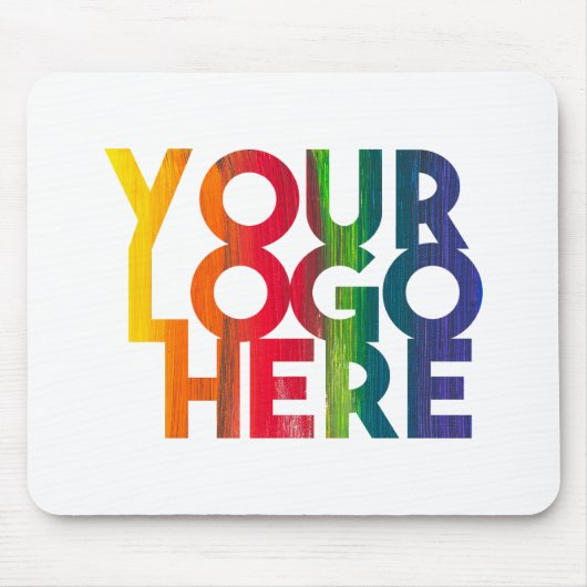 White Simple Business Logo Muismat (Voorkant)