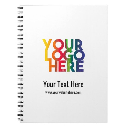 White Simple Business Logo Notitieboek (Voorkant)