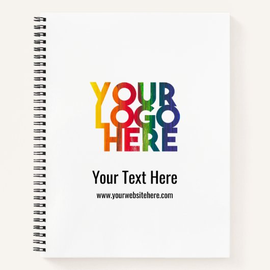 White Simple Business Logo Notitieboek (Voorkant)