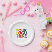 White Simple Business Logo Papieren Bordje (Feest)