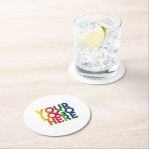 White Simple Business Logo Ronde Kartonnen Onderzetter