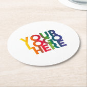 White Simple Business Logo Ronde Kartonnen Onderzetter (Gebogen)