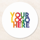 White Simple Business Logo Ronde Kartonnen Onderzetter (Voorkant)