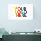 White Simple Business Logo Spandoek (Beurs)