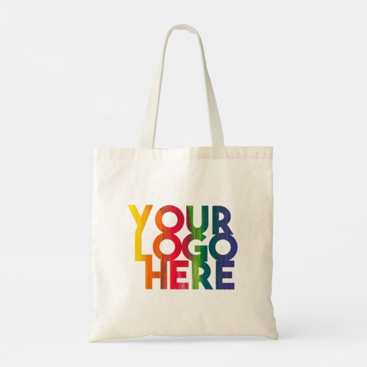 White Simple Business Logo Tote Bag (Achterkant)