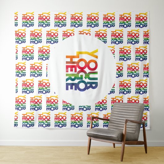 White Simple Business Logo Wandkleed (In Situ (horizontaal))