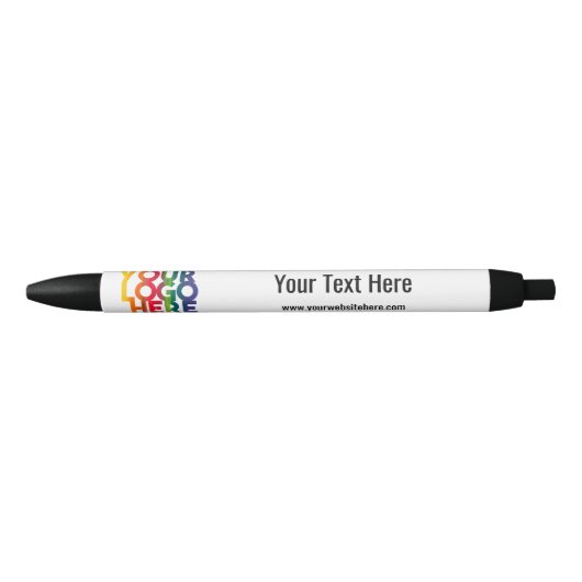 White Simple Business Logo Zwarte Inkt Pen (Voorkant)