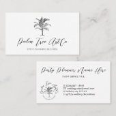 White Simple Classic Tree Palm Visitekaartje (Voorkant / Achterkant)