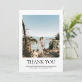 White Simple Couple Photo Weddenschap Hartelijk da Bedankkaart (Staand voorkant)