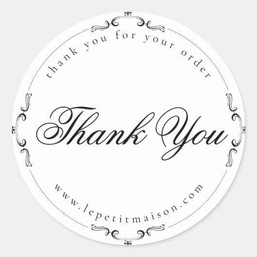 White Simple Dankjewel Vlaamse Elegant Ronde Sticker (Voorkant)