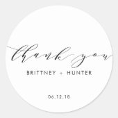 White Simple Elegant Bedankt voor je huwelijk Ronde Sticker (Voorkant)